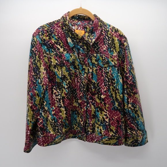 Ruby Rd. Cut Outs Button Front Shirt Jacket - Picture 1 of 6